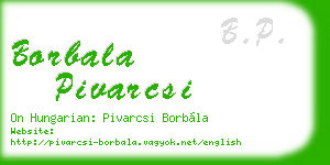 borbala pivarcsi business card
