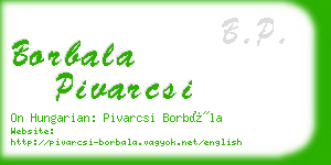 borbala pivarcsi business card